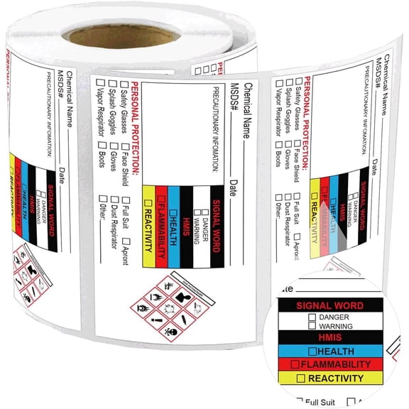 Chemical Identifying and Marking Sticker Christmas SDS Stickers Write-in Labels 2x4 inch MSDS Stickers Safety Data Sheet Labels 300pcs