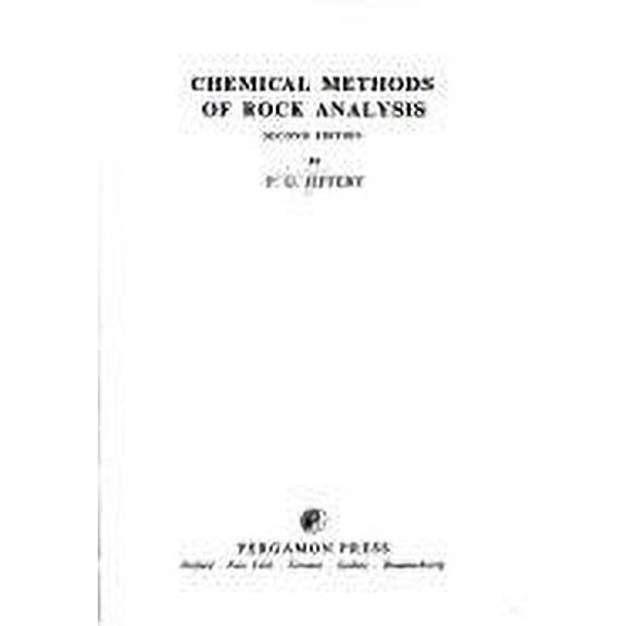 Pre-Owned Chemical Methods of Rock Analysis (Hardcover) 9780080180762