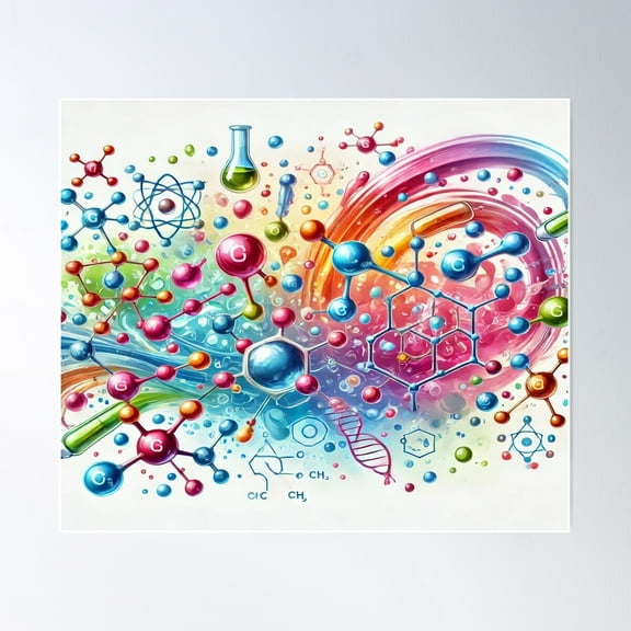 Chemical Reactions Poster Wall Art, Modern Wall Decor For Living Room Bedroom, 8x12 UNFRAMED