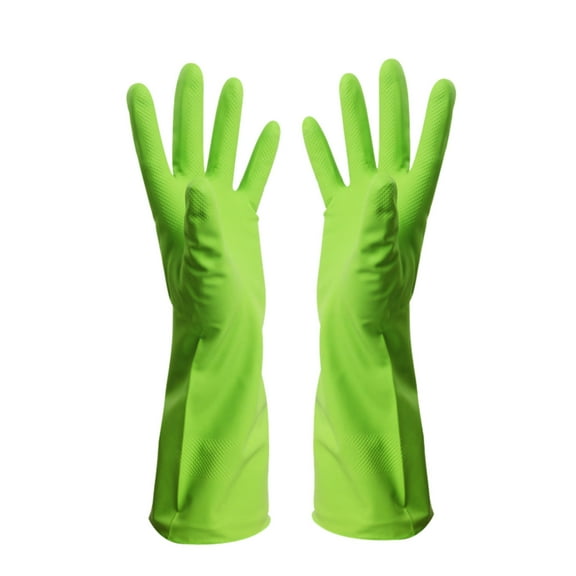 Chemical Resistant Latex Gloves, Cleaning Protective Safety Work Heavy Duty Rubber Gloves, Thick 14.6" Extra Long Heavy Duty Rubber Gloves Thick Waterproof Car Washing Gloves, 1Pc(Green4,14.6x3.5")