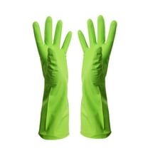 Chemical Resistant Latex Gloves, Cleaning Protective Safety Work Heavy Duty Rubber Gloves, Thick 14.6" Extra Long Heavy Duty Rubber Gloves Thick Waterproof Car Washing Gloves, 1Pc(Green4,14.6x3.5")