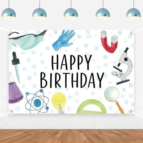 Chemical Science Backdrop Science Birthday Party Decorations Mad Scientist Science Fair Backdrop Banner for Kids Boys Girls Chemistry Lab Physical and Chemical Experiments Bday Supplies 5 * 3ft
