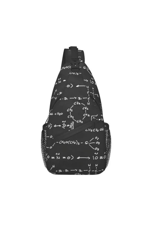 Chemical Science Formula Writing Sling Bag Men Chemistry Lab Tech Shoulder Crossbody Chest Backpack Travel Hiking Daypack