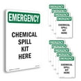thumbnail image 1 of Chemical Spill Kit Here OSHA Emergency Rigid Plastic Sign 10 Inch x 7 Inch - 10 Pack, 1 of 8