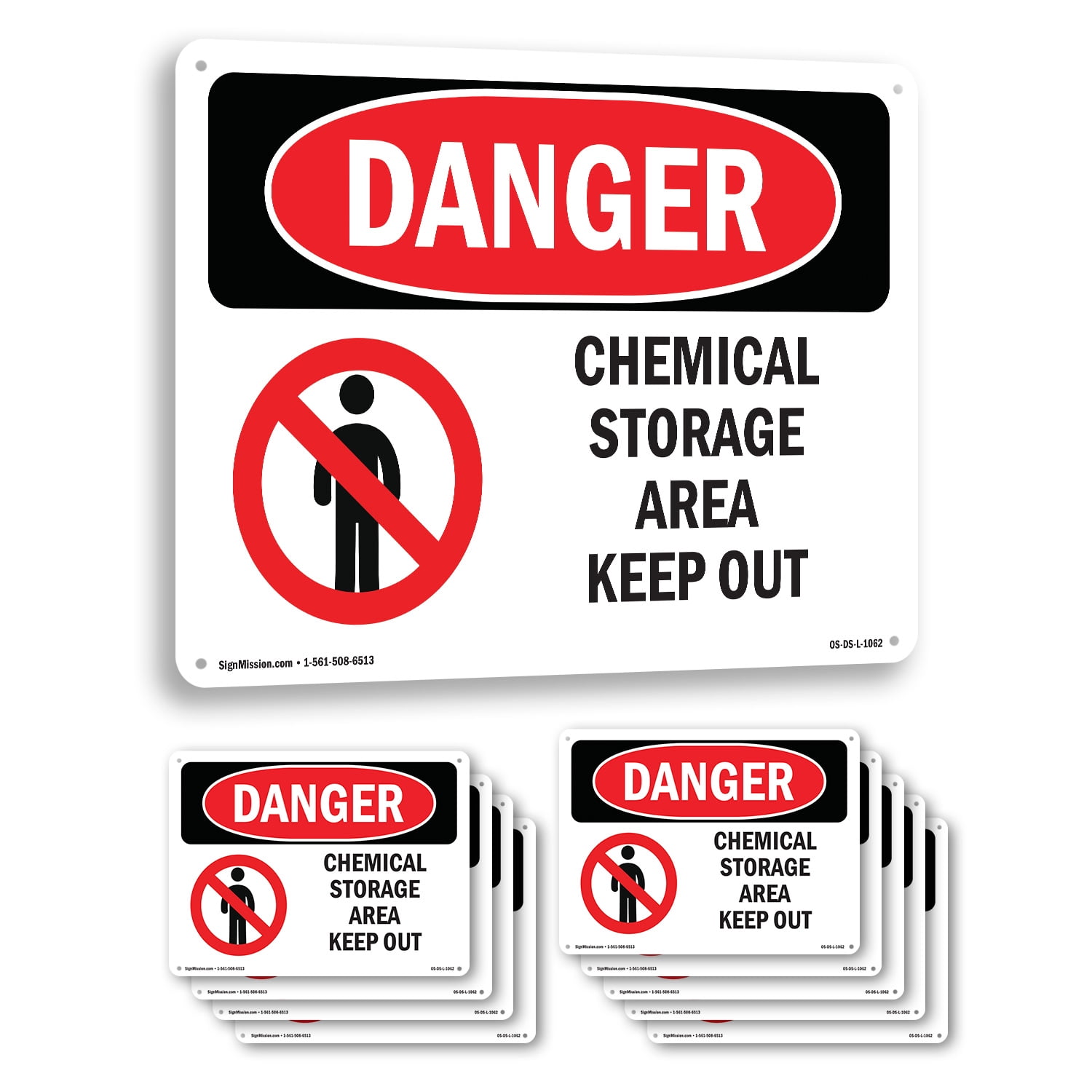 Chemical Storage Area Keep Out OSHA Danger Aluminum Sign 18 Inch x 12 ...