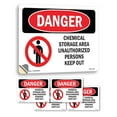 thumbnail image 1 of Chemical Storage Area Keep Out OSHA Danger Vinyl Decal Label 10 Inch x 7 Inch - 5 Pack, 1 of 6