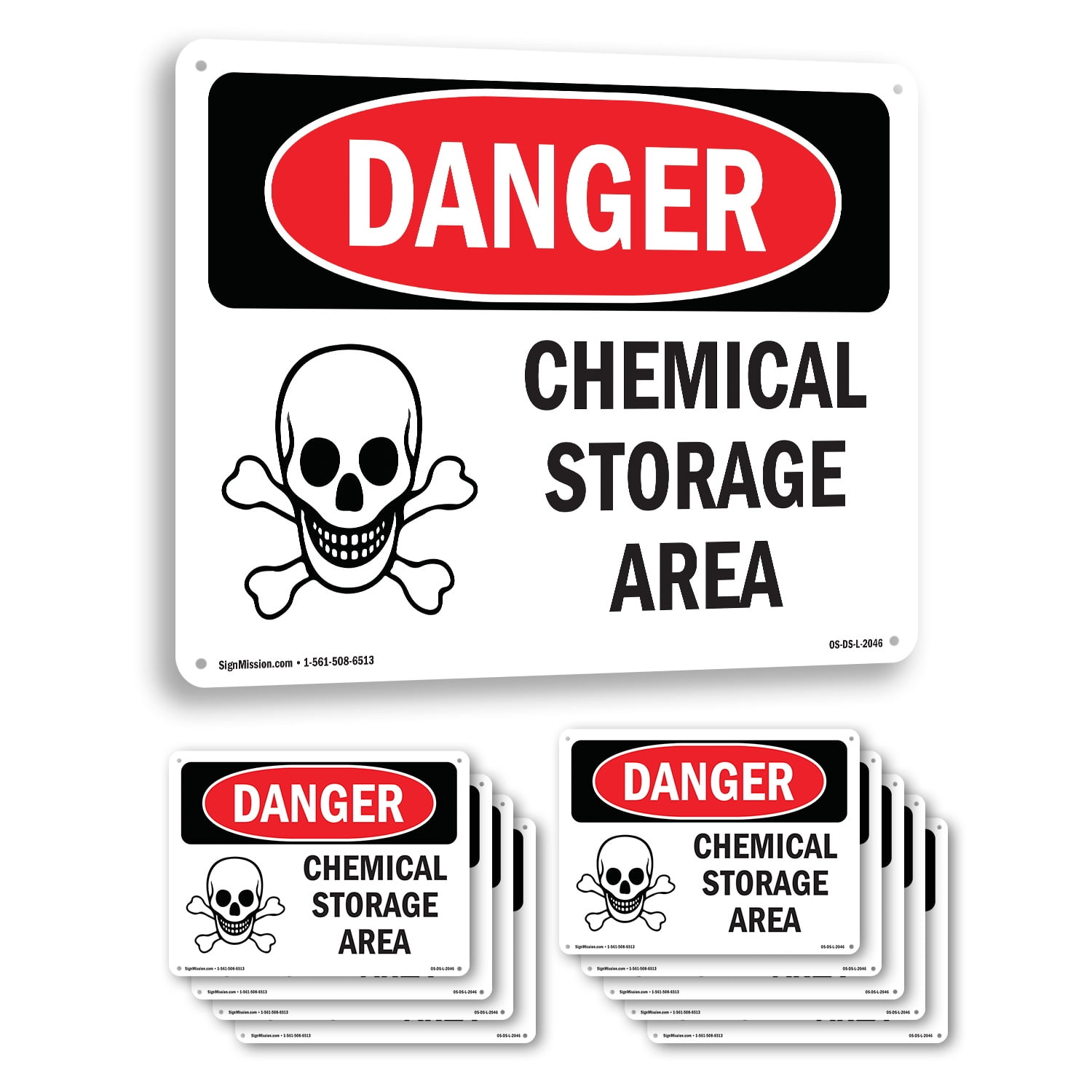 Chemical Storage Area OSHA Danger Aluminum Sign 10 Inch x 7 Inch - 10 ...