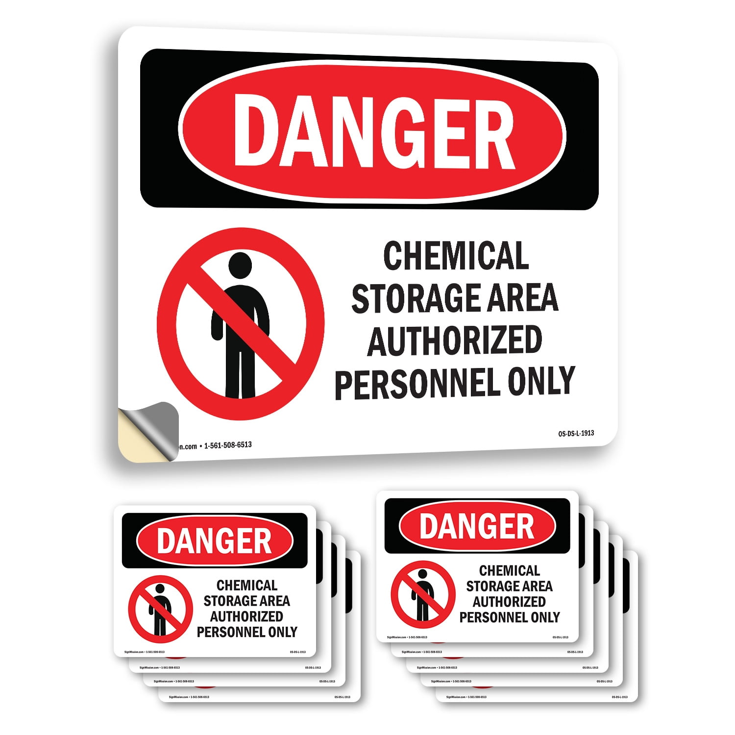 Chemical Storage Area OSHA Danger Vinyl Decal Label 24 Inch x 18 Inch ...