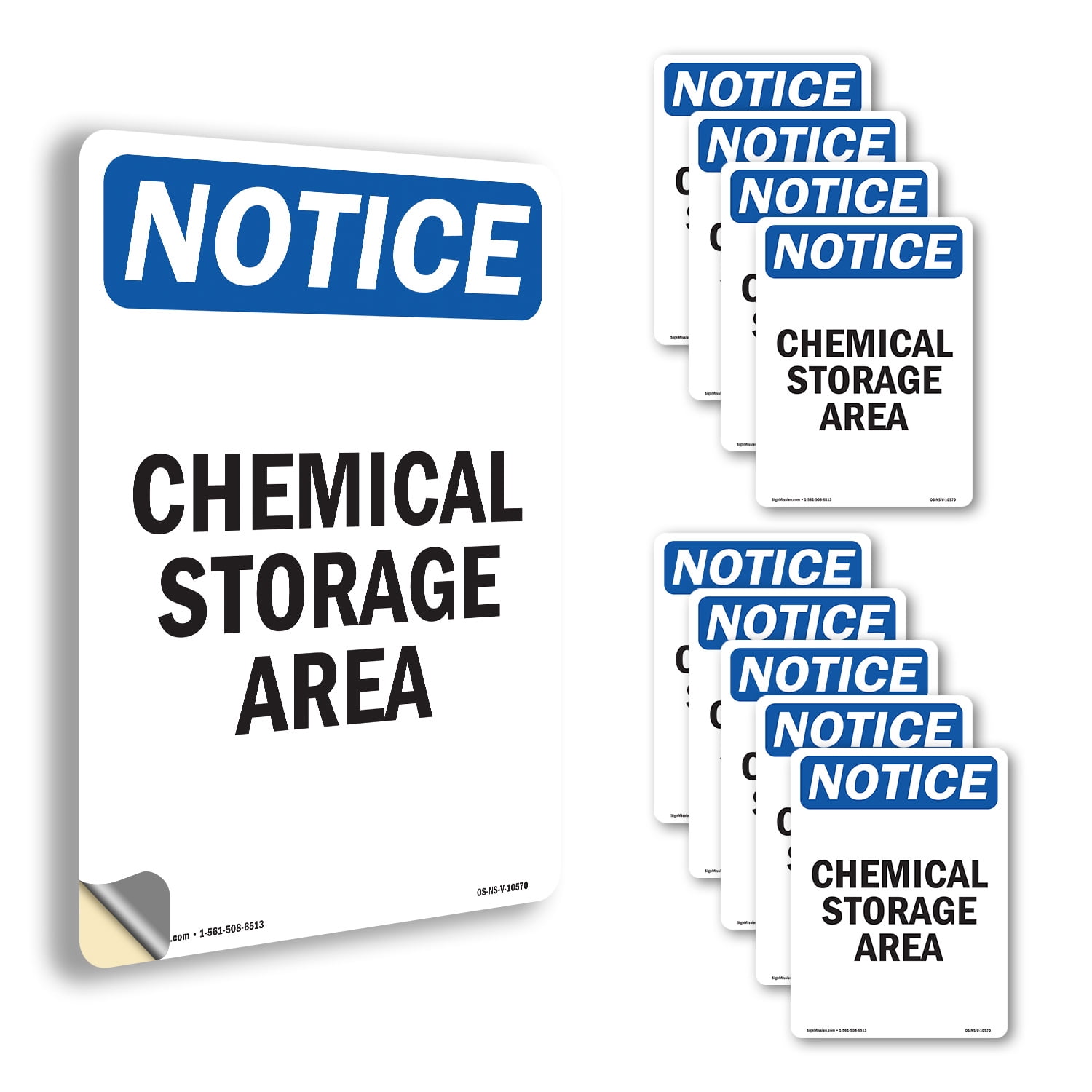 Chemical Storage Area OSHA Notice Vinyl Decal Label 10 Inch x 7 Inch ...