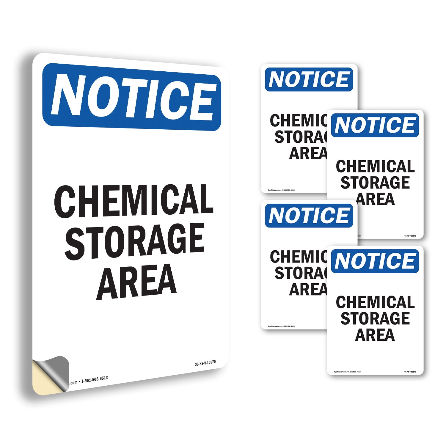 Chemical Storage Area OSHA Notice Vinyl Decal Label 10 Inch x 7 Inch ...
