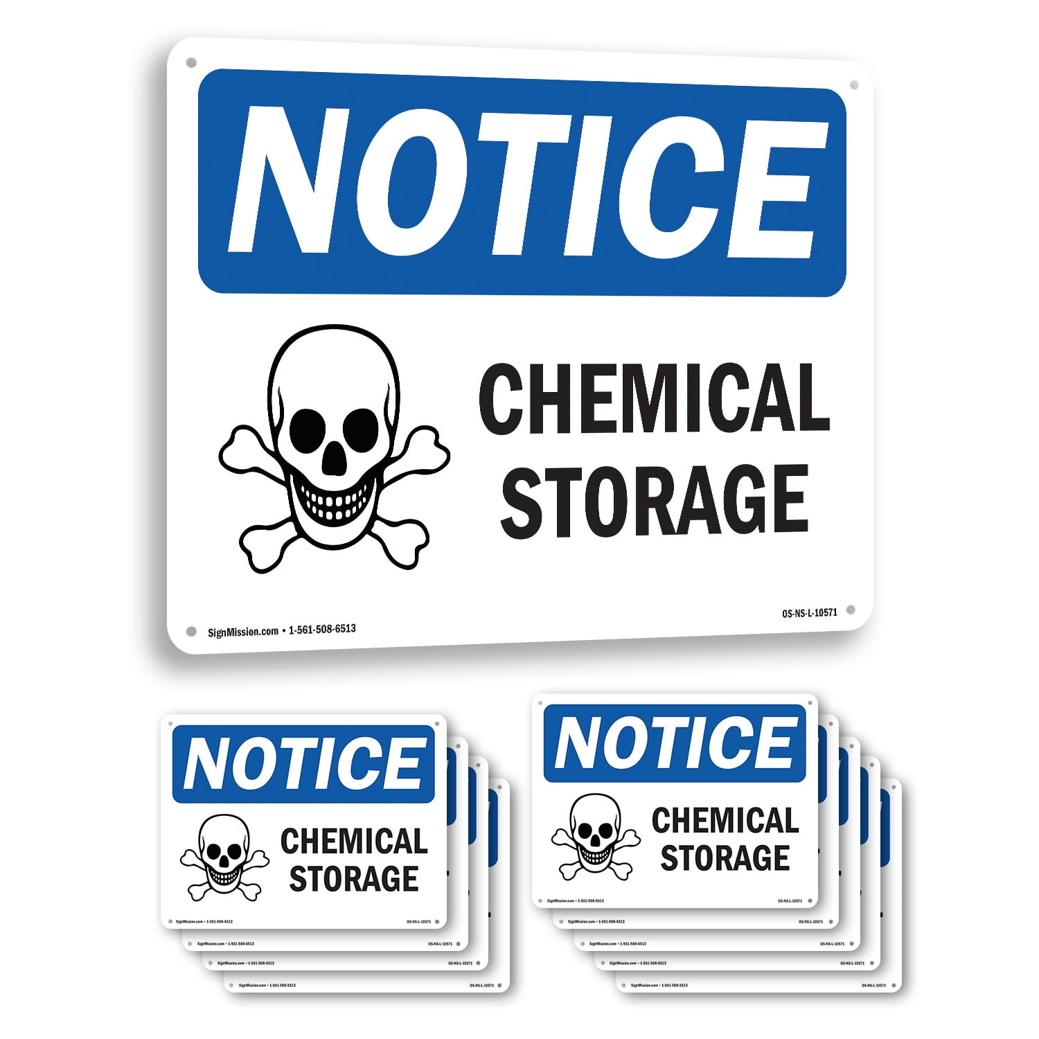 Chemical Storage OSHA Notice Rigid Plastic Sign 10 Inch x 7 Inch - 10 ...