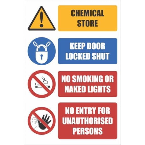 Chemical Store Safety Sign Metal Sign Decorative Wall Plaque, 12 X 8 ...