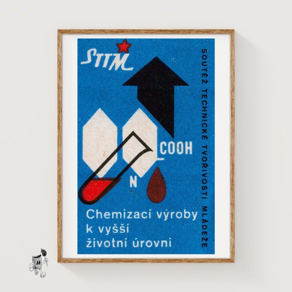 Chemical Structure Czech Matchbox Wall Art Decor Unframed Paper Print