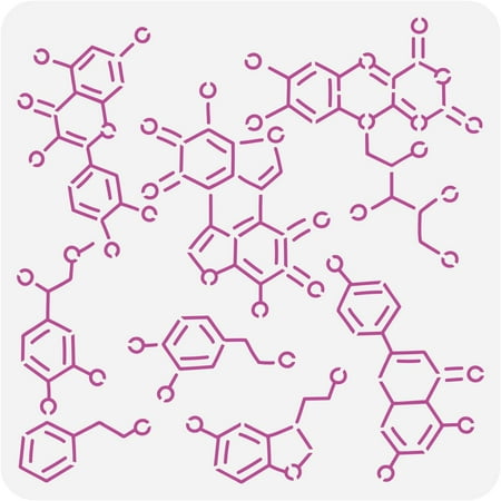 Chemical Structure Stencil 11.8x11.8inch Reusable Organic Chemistry Stencil Large Science Elements Drawing Template DIY Painting for diy
