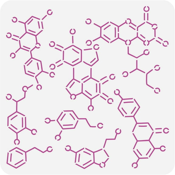 Chemical Structure Stencil 11.8x11.8inch Reusable Organic Chemistry Stencil Large Science Elements Drawing Template DIY Painting for diy