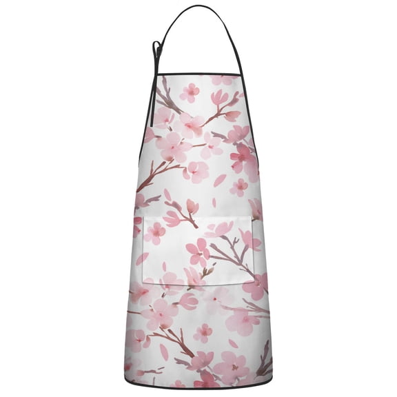 Chemical Work Apron Blossom Cherry Beautiful Chef Kitchen Apron Cool Durable Apron for Anniversary Bridal Shower Wedding