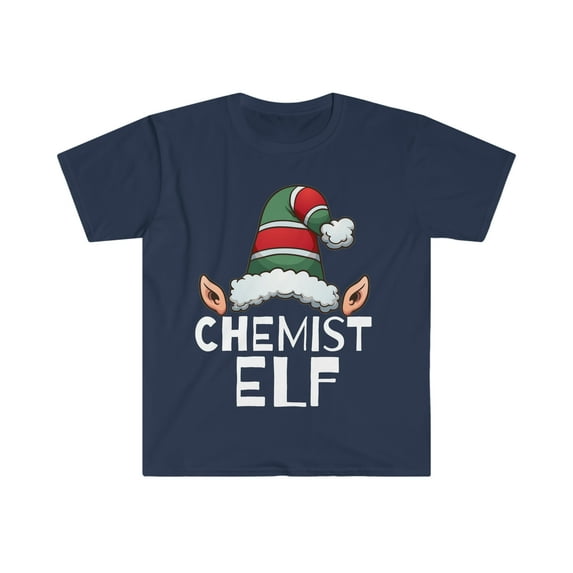 Chemist Elf Christmas Unisex T-shirt, S-3XL Holidays Xmas Elves