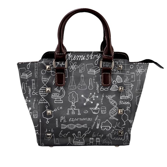 Chemistry And Science Elements Doodle Icons Rivet Fashion One-Shoulder Women's Handbag Tote Bag