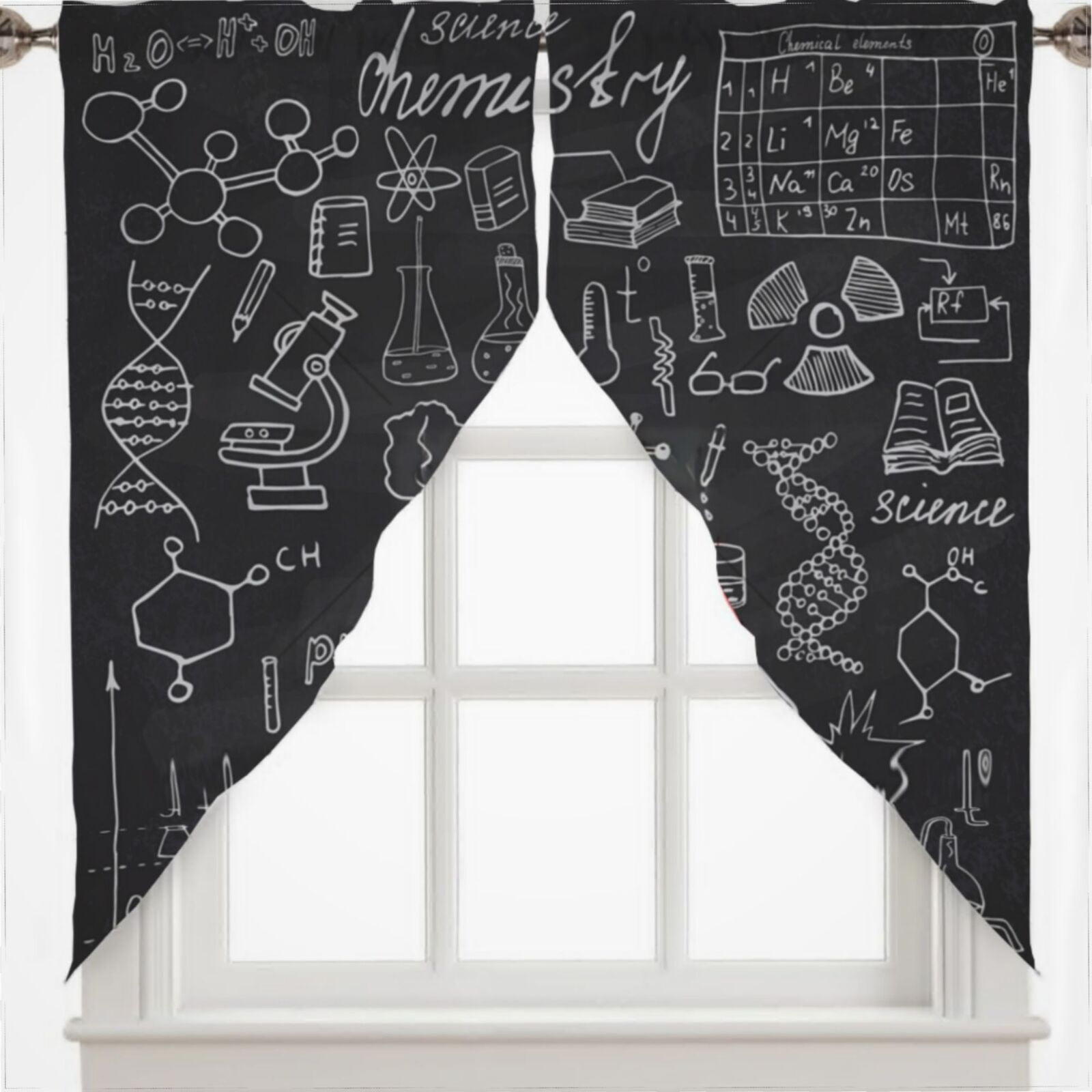 Chemistry And Science Elements Doodle Icons Swag Valances For Windows 2 ...