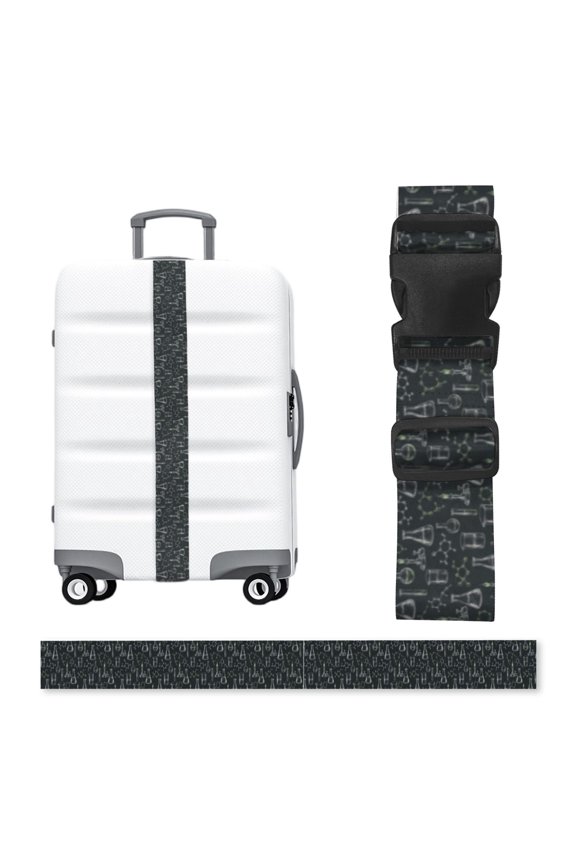Chemistry Chalkboard Art Adjustable Luggage Strap, 2-Inch Wide Heavy-Duty Suitcase Belt, Buckle Travel Bag Securing Band