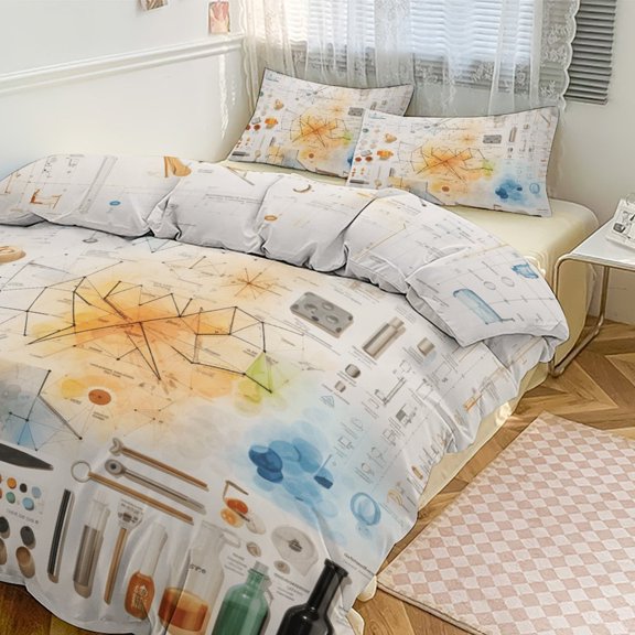 Chemistry Formulas Bedding Set with Zipper Closure for Girls & Boys