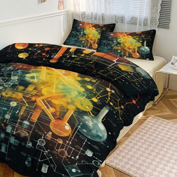 Chemistry Formulas Bedding Set with Zipper Closure for Girls & Boys