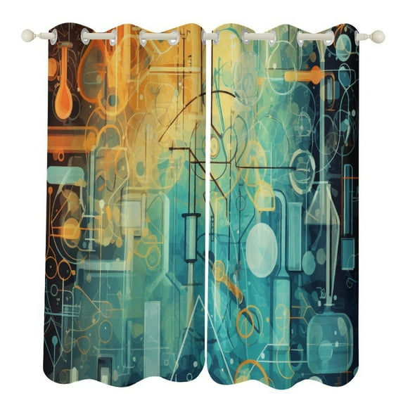Chemistry Formulas Modern Window for Living Room Curtains for Child Bedroom Kitchen Decor Blinds Drapes