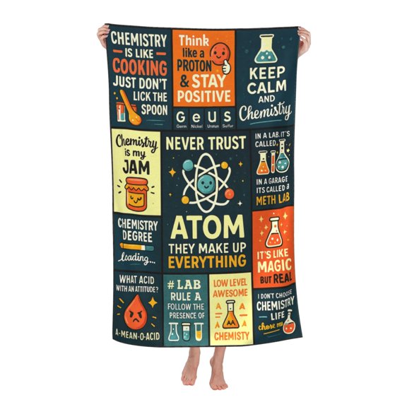 Chemistry Gifts, Chemistry Teacher Gifts, Science Gifts For Adults Bath Towel Soft and Highly Absorbent for Adults