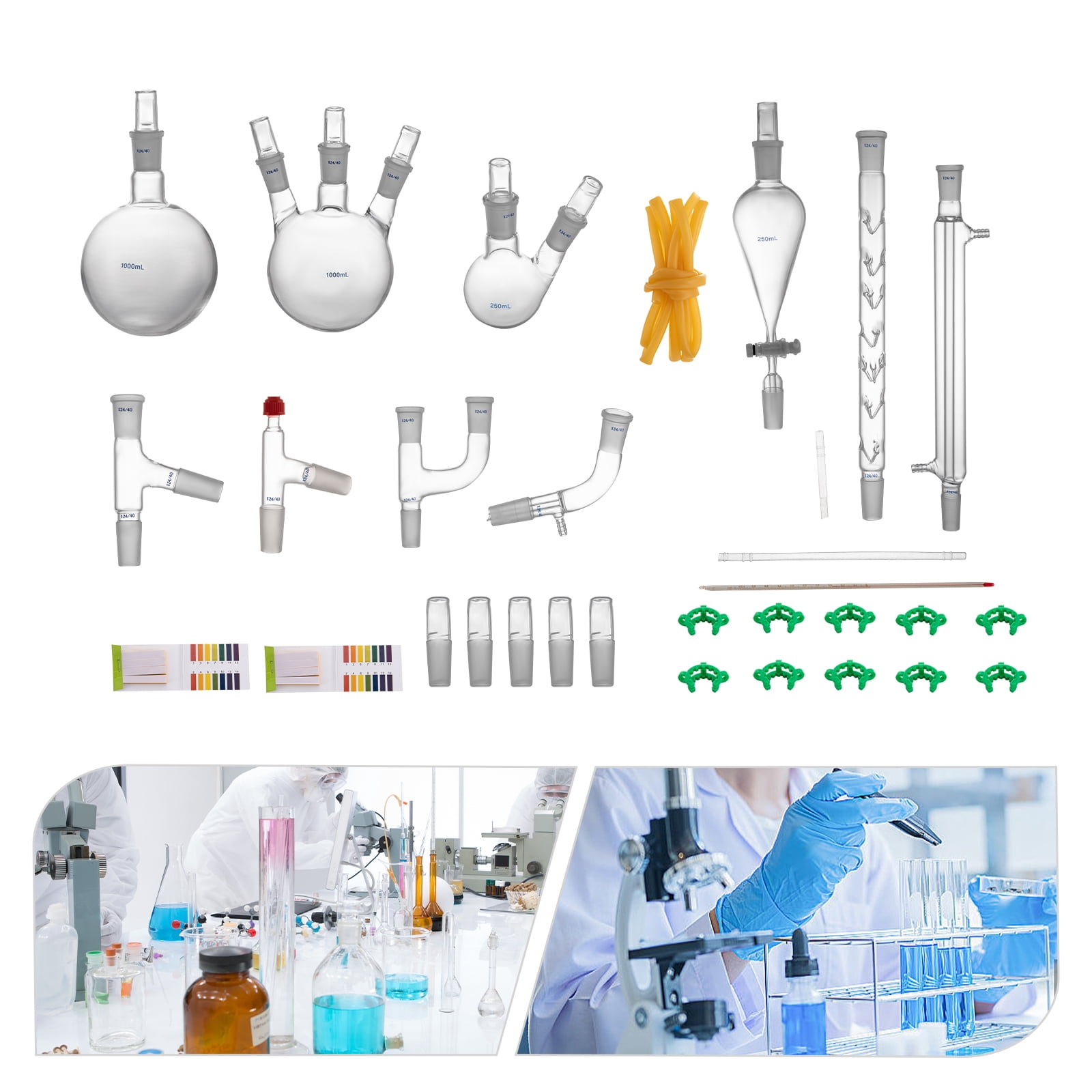 Chemistry Lab Glassware Kit 250-1000ml, New Laboratory Glassware 24/40 ...