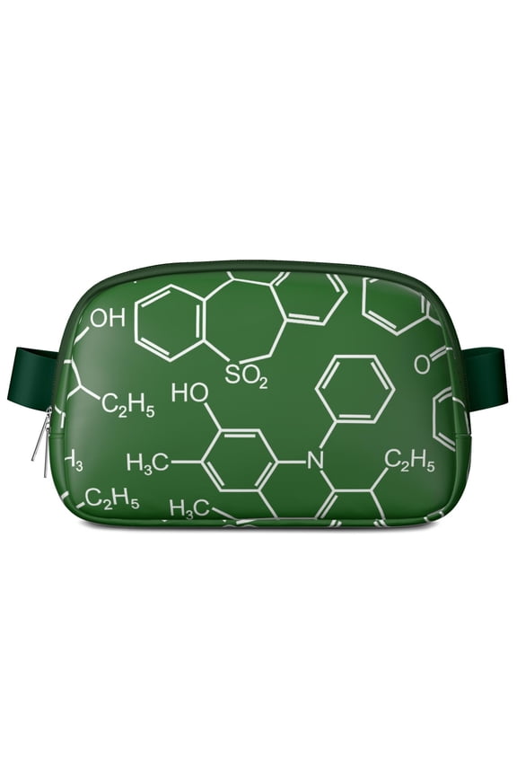 Chemistry Lover Waist Pack – Waterproof Fanny Pack with Periodic Table & Molecule Patterns, Hands-Free for Lab Work & Lectures