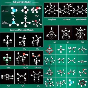Chemistry Molecular Model Kit 452 Pieces - Organic & Inorganic Atom and Bond Set for Students Teachers STEM Science Learning