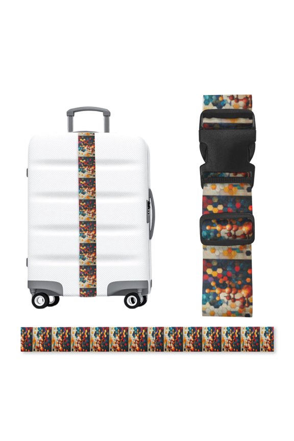 Chemistry Patterns Art Adjustable Luggage Strap, 2-Inch Wide Heavy-Duty Suitcase Belt, Buckle Travel Bag Securing Band