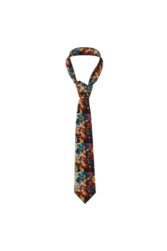 Chemistry Patterns Art Men's Formal Necktie Business Suit Accessory Ties for Weddings Banquets Office Gift
