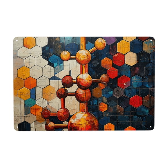 Chemistry Patterns Art Metal Tin Sign Garden Signs Kitchen Wall Art Decoration Home Decor 8X12Inch