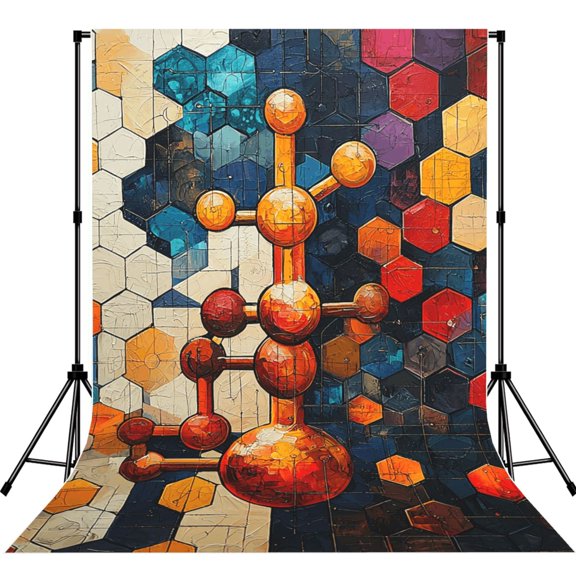 Chemistry Patterns Art Photography Backdrop 5x7Ft Background for Photo Studio Video Recording Birthday Party Wedding Home Decor