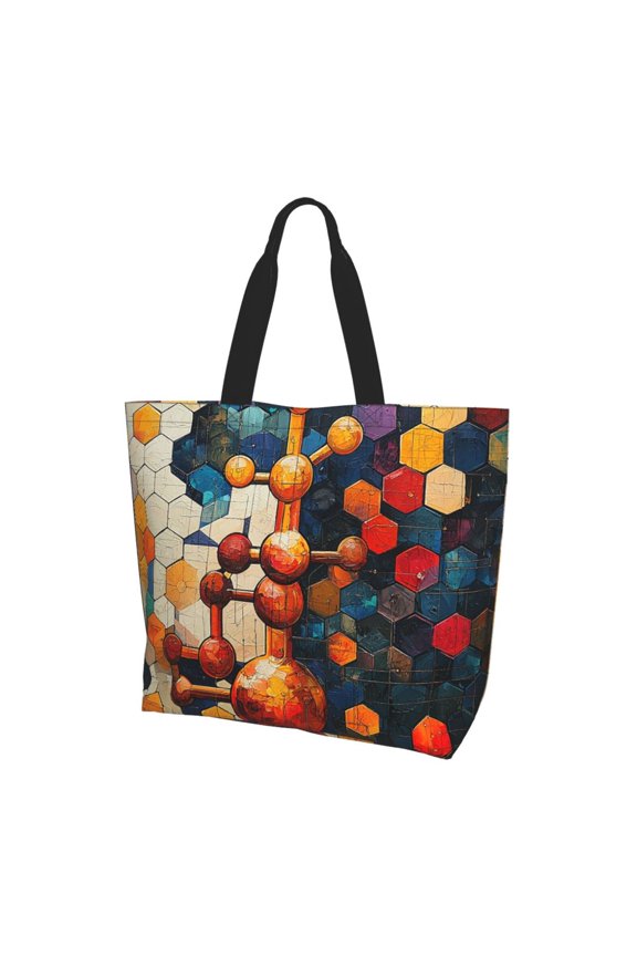 Chemistry Patterns Art Women Reusable Bag Large Shoulder Handbag Top Handle Purse Tote