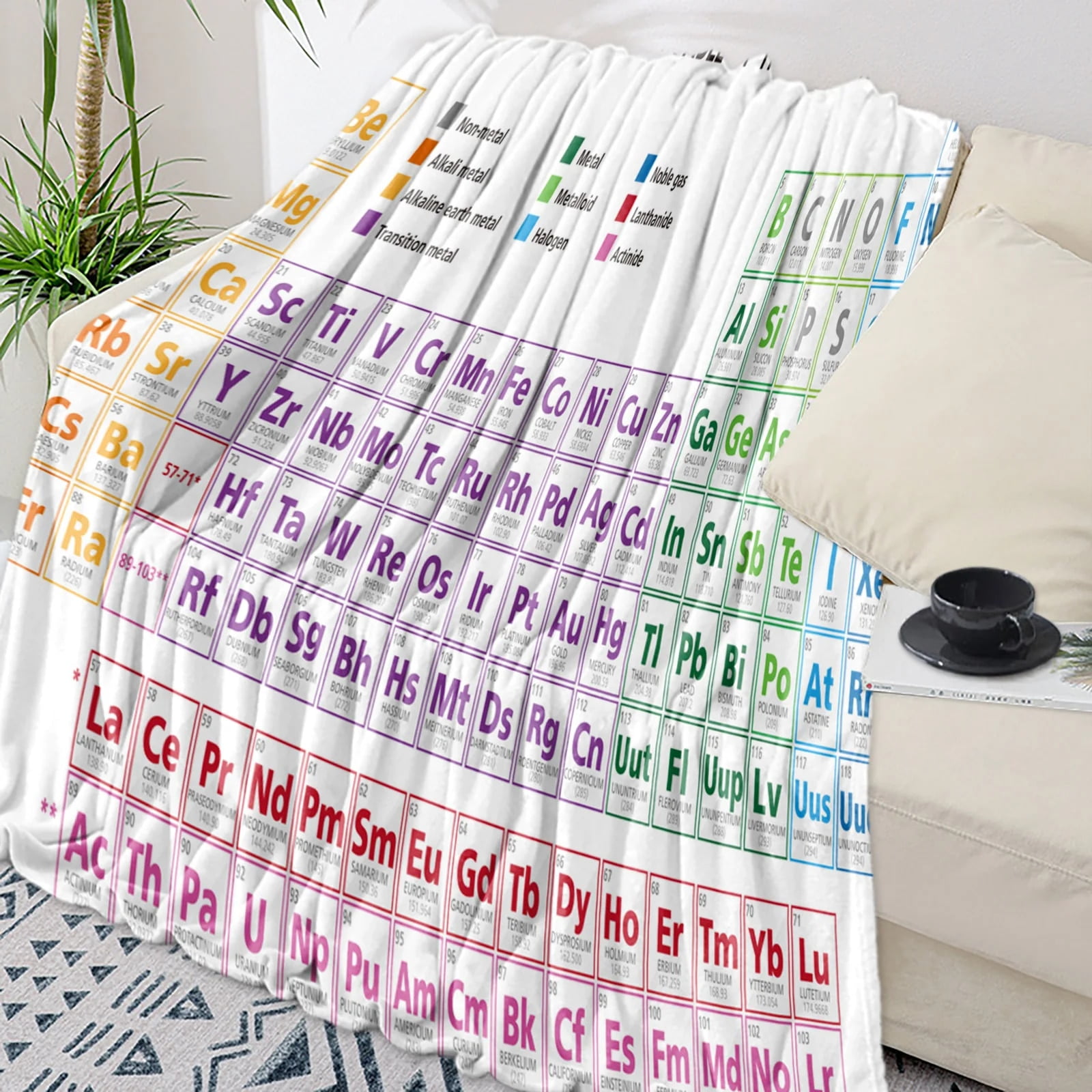 Periodic Table Sherpa Blanket – Queen Size Science Chemistry Plush Throw For Bed & Couch - View #8