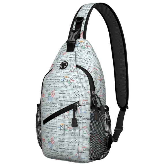 Chemistry Physics Biology Science Educational Sling Backpack Lightweight Durable Multipurpose Crossbody
