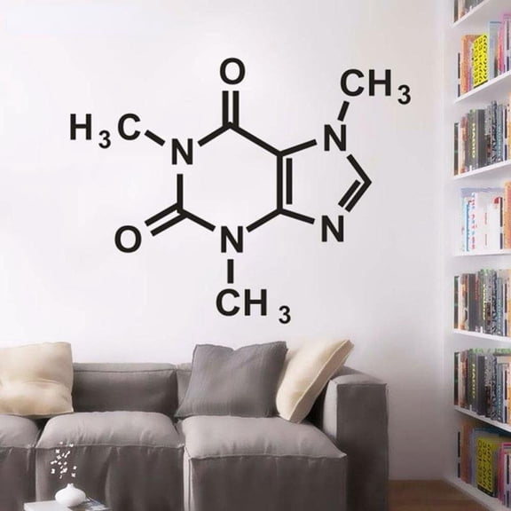 Chemistry School Class Room Decoration Caffeine Molecule Periodic Table Elements Vinyl Wall Decal Learing Wall Art Sticker 42x33cm