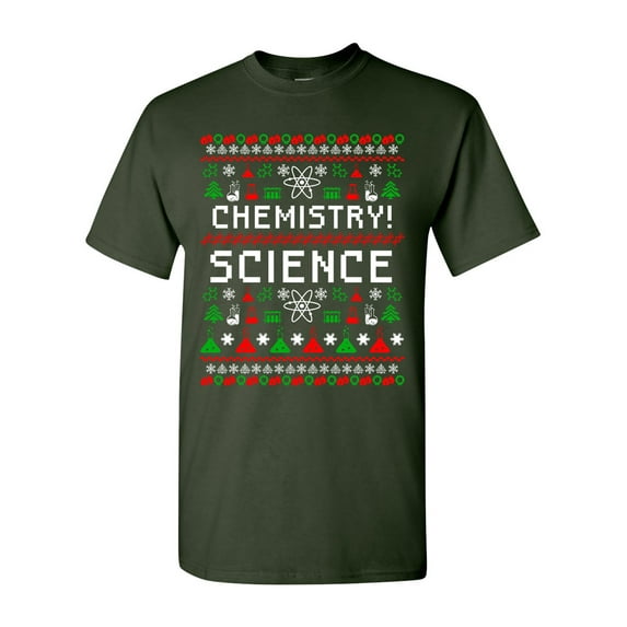 Chemistry Science Ugly Christmas Funny Humor DT Adult T-Shirt Tee