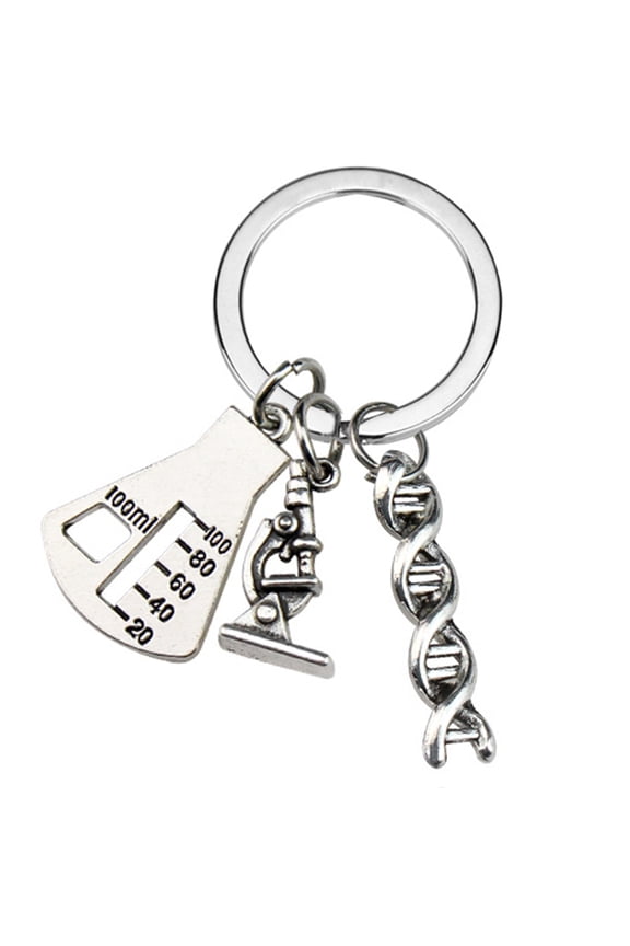 Chemistry Structure Key Chains Scientific Key Holder Metal Texture Perfect for Students Teachers and Science Enthusiasts