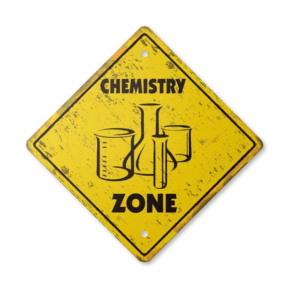 Chemistry Vintage Crossing Sign Zone Xing | Indoor/Outdoor Plastic | 12" Tall rustic periodic table of elements class degree