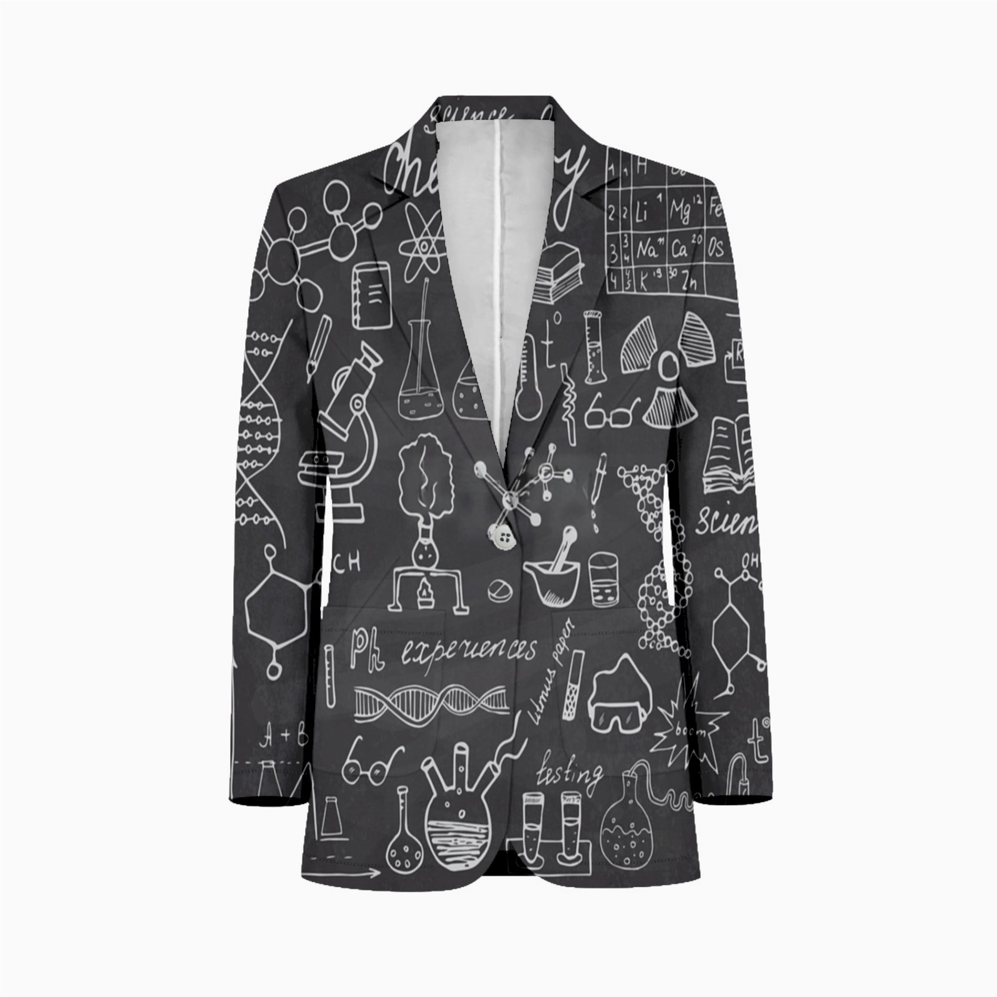 Chemistry and science elements doodle icons Men's Suit Blazer Casual ...