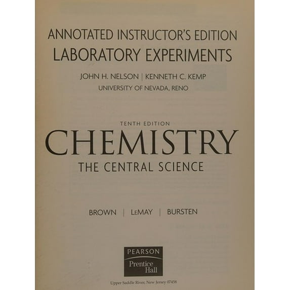 Pre-Owned Chemistry the Central Science Annotated Intructor's Edition Laboratory Experiments. (Paperback) 0131464884 9780131464889
