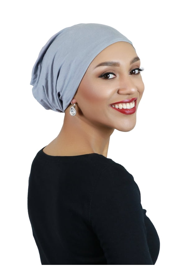 Chemo Cap For Women Bamboo Slouchy Hat Cancer Patients Headwear (Chambray)
