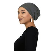 Chemo Cap For Women Bamboo Slouchy Hat Cancer Patients Headwear Dark Grey