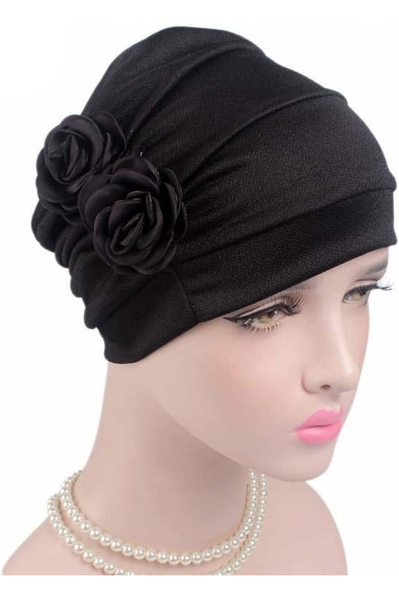 Chemo Cap Headwear for Women Turbans Beanie Rose Flowers Hat Headwrap for Cancer Patient Hair Loss