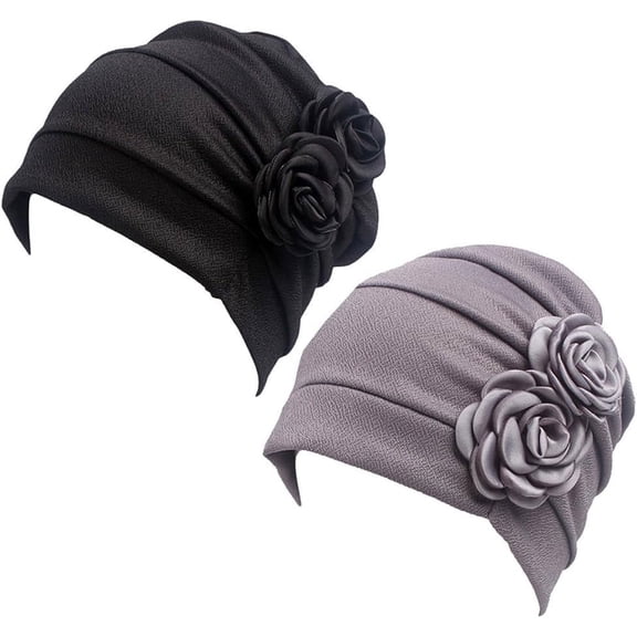 Chemo Cap Headwear for Women Turbans Beanie Rose Flowers Hat Headwrap for Cancer Patient Hair Loss