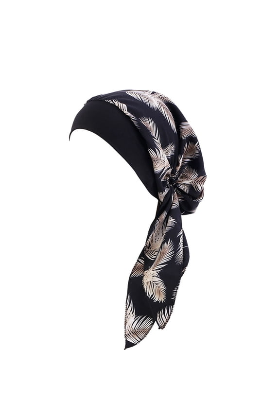 Chemo Hats for Women qinhaie Soft Stretchy Turban Hat for Women with Cancer Hair Loss, Breathable Beanie or Head Wrap Cap, Chemo Daily Headwear Black One Size