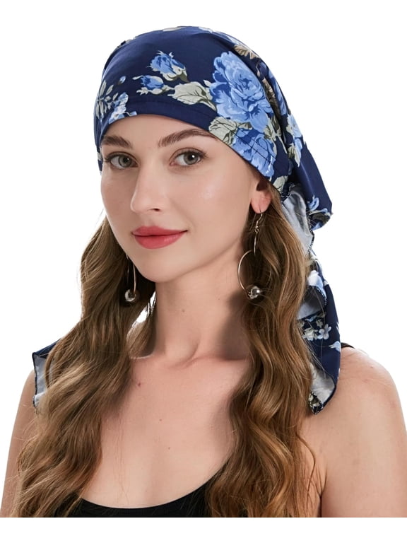 Chemo Headwear Pre Tied Head Scarf Headwraps Lightweight Turban Beanie Cap for Women